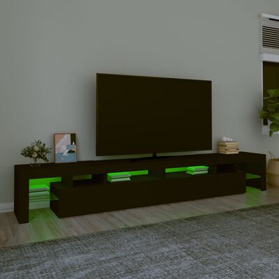 vidaXL tv-skab med LED-lys 260x36,5x40 cm sort