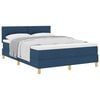 vidaXL Box spring seng med pude med hovedg&aelig;rde Bl&aring; 140 x 200 cm Stof