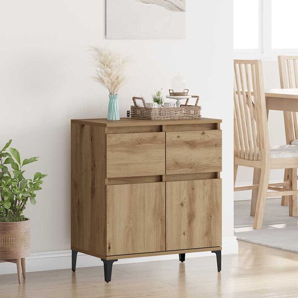 vidaXL Sideboard Artisan Egetr&aelig; 60 x 35 x 70 cm Ingeni&oslash;rt tr&aelig; og jern