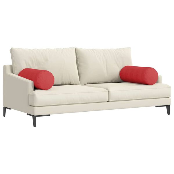 vidaXL Bolsterpuder 2 pcs R&oslash;d &Oslash; 25 x 70 cm Stof