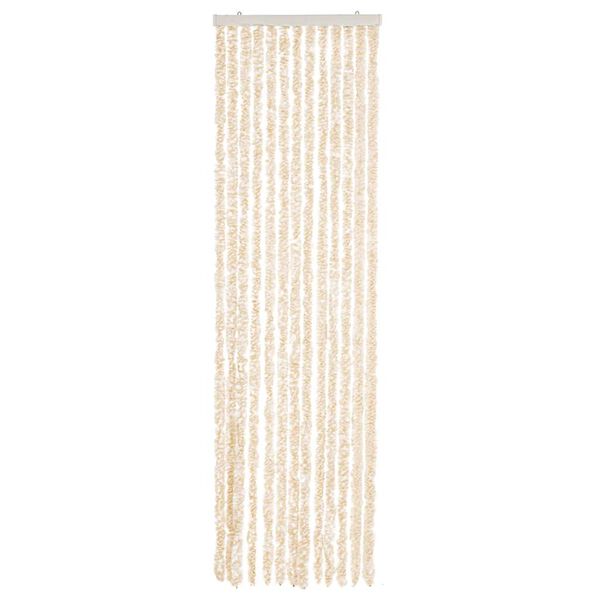 vidaXL flueforhæng 56x200 cm chenille beige og hvid