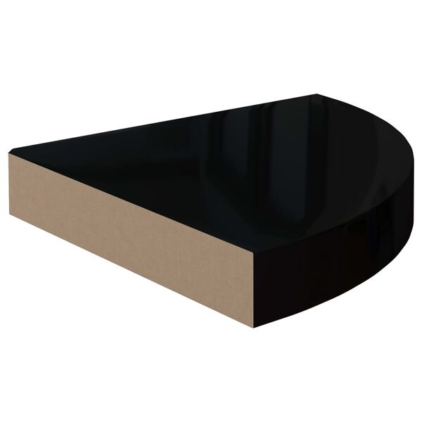 vidaXL hj&oslash;rnehylder 4 stk. 25x25x3,8 cm MDF sort h&oslash;jglans