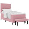vidaXL Box spring seng med hovedg&aelig;rde Lyser&oslash;d 200 x 80 cm Fl&oslash;jl
