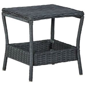 vidaXL havebord 45x45x46,5 cm polyrattan mørkegrå