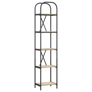 vidaXL Bogreol 5 niveauer 40 x 30 x 183 cm Konstrueret tr&aelig; Sonoma eg