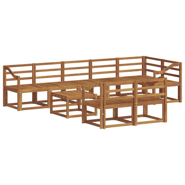 vidaXL Udend&oslash;rs sofagruppe 9 pcs Naturfarvet Massivt Akacietr&aelig;