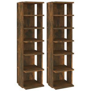 vidaXL skoreoler 2 stk. 27,5x27x102 cm konstrueret tr&aelig; r&oslash;get egetr&aelig;
