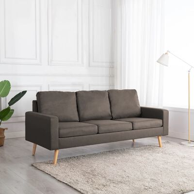 vidaXL 3-personers sofa stof gråbrun