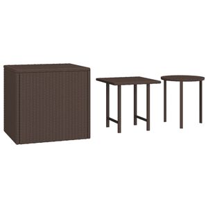 vidaXL sideborde 3 stk. til haven polyrattan brun