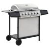 vidaXL gasgrill med 6 madlavningszoner rustfrit st&aring;l s&oslash;lvfarvet