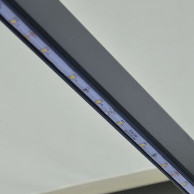 vidaXL manuel markise m. vindsensor & LED 300x250 cm cremefarvet