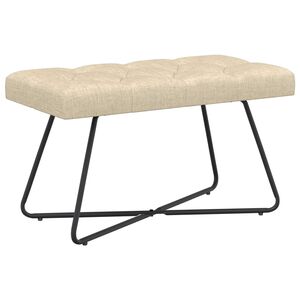 vidaXL B&aelig;nk med knap tufting Cremefarvet 80 x 40 x 46 cm Stof