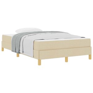 vidaXL Box spring seng med madras Creme 120 x 190 cm Stof