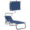 vidaXL Foldestol med pude 2-person 2 pcs Blå 56 x 190 x 81cm Stof