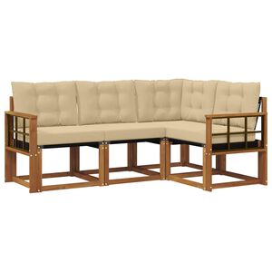 vidaXL Udend&oslash;rs sofagruppe 4 stk. Naturlig og Beige