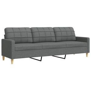 vidaXL 3-personers sofa 210 cm stof m&oslash;rkegr&aring;