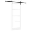 vidaXL Skyded&oslash;r Hvid 83 x 211 cm Massivt fyrretr&aelig; og glas