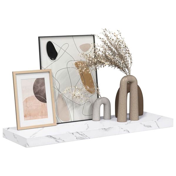 vidaXL V&aelig;ghylde Hvid marmor 80 x 23,5 x 4 cm Konstrueret tr&aelig;