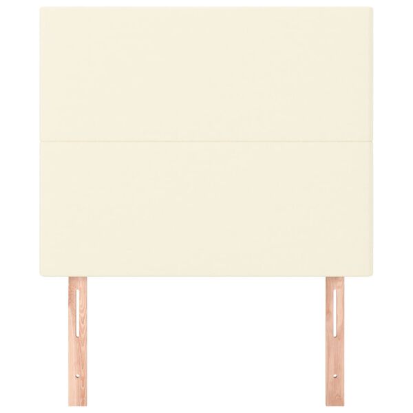 vidaXL sengegavl cremefarvet 90x5x118/128 cm kunstl&aelig;der