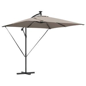 vidaXL Parasol 249 x 249 x 250 cm Polyester og Aluminium Gr&aring;brun