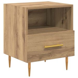vidaXL Sengebord med skuffe Brun 40 x 35 x 47,5 cm Konstrueret tr&aelig;