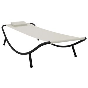 vidaXL liggestol 200x90 cm st&aring;l cremefarvet
