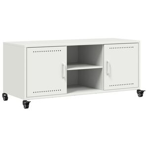 vidaXL tv-bord 100,5x39x43,5 cm st&aring;l hvid