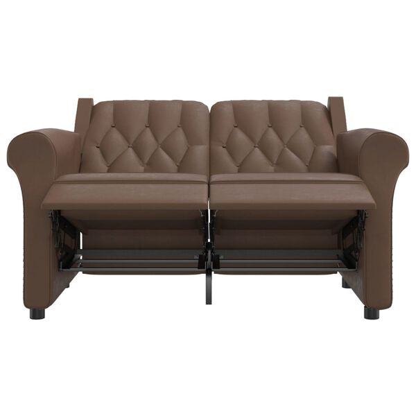 vidaXL 2-personers massagestol skinnende kunstlæder brun