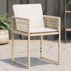 vidaXL havestole 4 stk. med hynder polyrattan beige