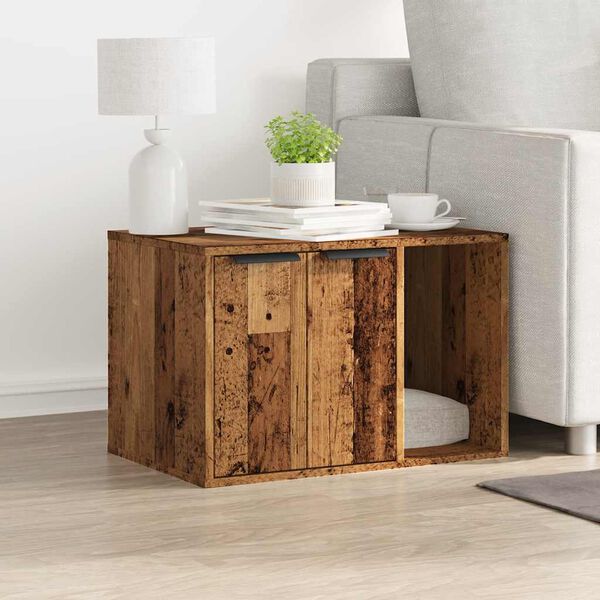 vidaXL toiletskjuler kattebakke 60x40x40 cm konstrueret tr&aelig; gammelt eg