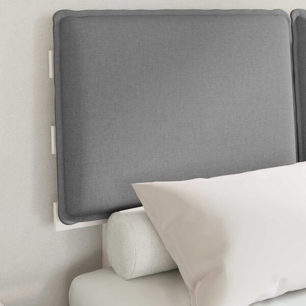 vidaXL Sengestel med Polstret Hovedgavl Lysegr&aring; 120 x 200 cm