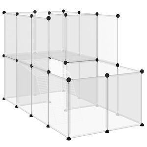 vidaXL lille dyrebur 142x74x93 cm PP og st&aring;l transparent