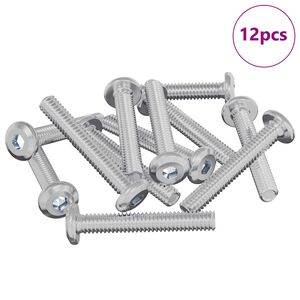 vidaXL L&aring;seskrue Ensfarvet 12 pcs S&oslash;lv M6 x 35 mm St&aring;l