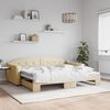vidaXL daybed med udtræk 90x200 cm stof cremefarvet