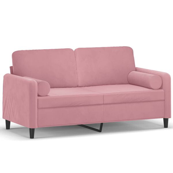 vidaXL 2-personers sofa med pyntepuder 140 cm velour pink