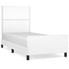 vidaXL sengeramme med sengegavl 100x200 cm kunstl&aelig;der hvid