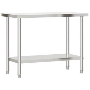 vidaXL arbejdsbord til k&oslash;kken 110x55x85 cm rustfrit st&aring;l