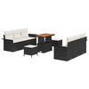 vidaXL Havesofa S&aelig;t 9 stk. Sort polyrattan