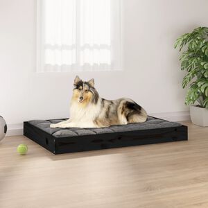 vidaXL hundeseng 91,5x64x9 cm massivt fyrretr&aelig; sort