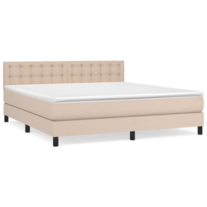 vidaXL kontinentalseng 180x200 cm kunstl&aelig;der cappuccinofarvet