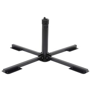 vidaXL foldbar parasolholder til &Oslash;38/48 mm stang st&aring;l blank sort