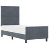 vidaXL Box spring seng med hovedg&aelig;rde M&oslash;rkegr&aring; 80 x 200 cm Fl&oslash;jl