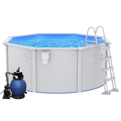 vidaXL swimmingpool med sandfilterpumpe og poolstige 300x120 cm