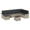 vidaXL Havesofa S&aelig;t 9 stk. Gr&aring; Poly rattan