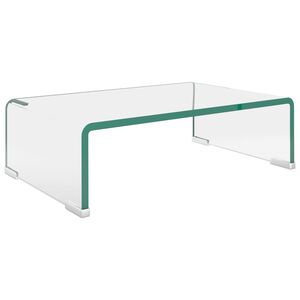 vidaXL TV-bord/monitorstander klar glas 40x25x11 cm