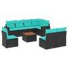 vidaXL sofas&aelig;t til haven 9 dele med hynder polyrattan sort