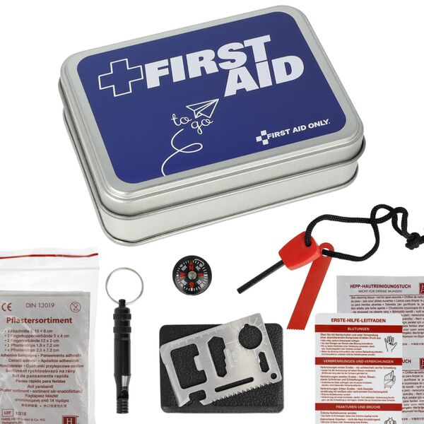 FIRST AID ONLY f&oslash;rstehj&aelig;lpss&aelig;t 22 dele To Go metalkasse
