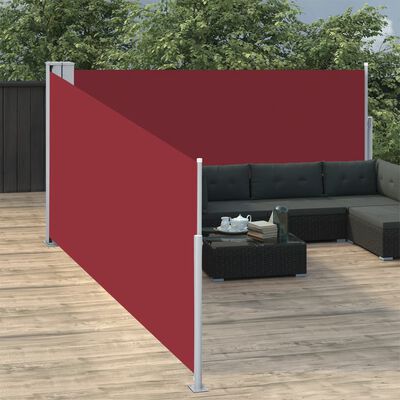 vidaXL sammenrullelig sidemarkise 120 x 1000 cm rød