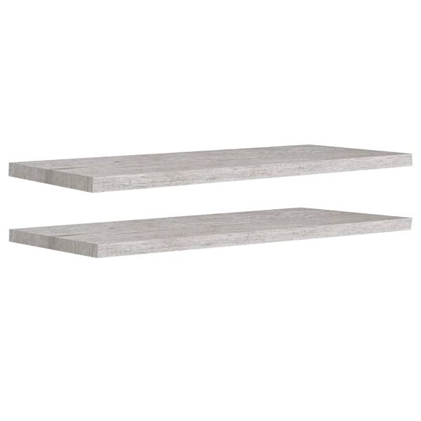 vidaXL svævehylder 2 stk. 90x23,5x3,8 cm MDF betongrå