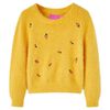 Sweater til b&oslash;rn str. 104 strikket okkergul